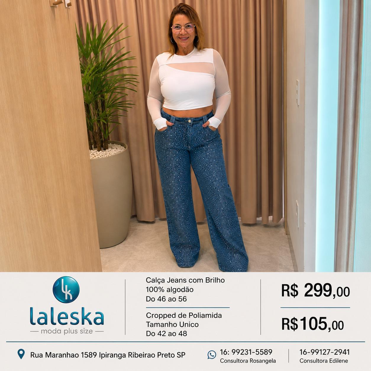 Calça Jeans com Brilho 100% algodao